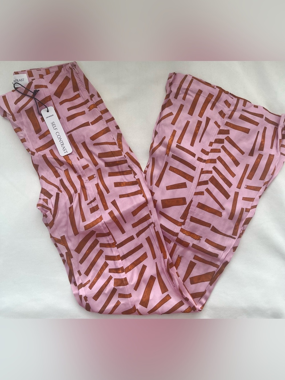 Anthropologie SELF CONTRAST 2 Pc Set Crop Top & Hi Waisted Pant Size XS NWT - Picture 3 of 10